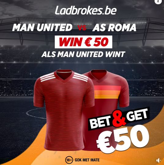 Manchester United VS AS Roma | Ontvang € 50 als Manchester United wint!