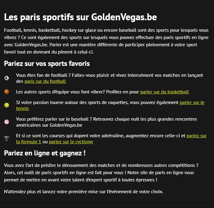 Goldenvegas paris sportifs