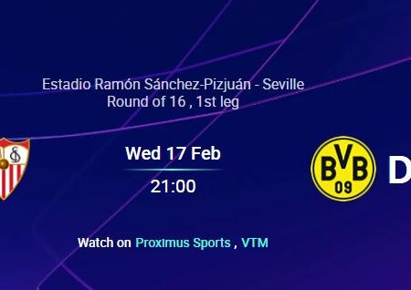 Champions league 17-02-2021 | Wed op Sevilla vs Dortmund