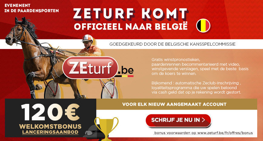 Zeturf 120 euro welkomstbonus op paardensporten