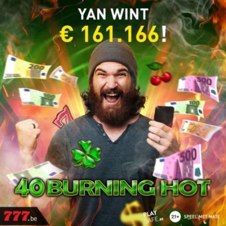 Yan won het waanzinnige bedrag van € 161.166 op 777