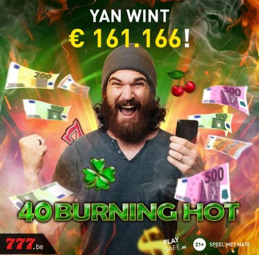 Yan won het waanzinnige bedrag van € 161.166 op 777