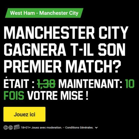 Gagnez 10 fois votre mise sur Unibet avec Premier League cote 10