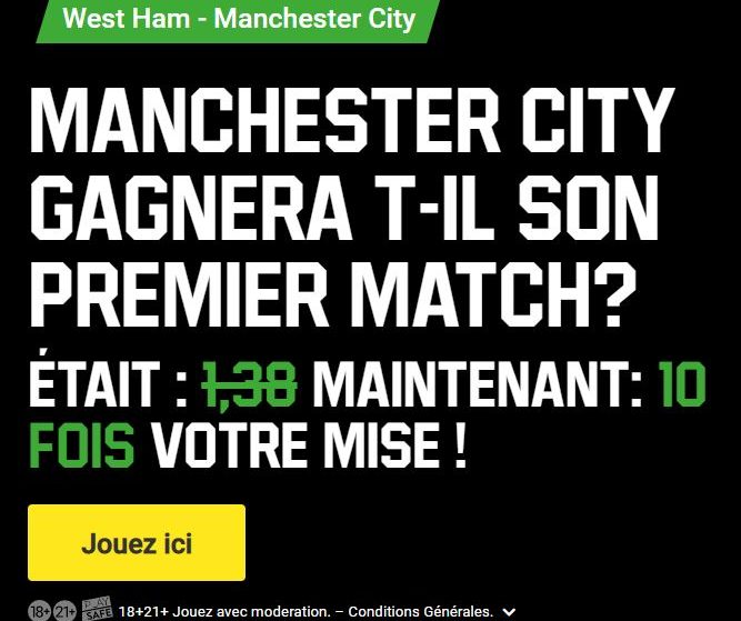 Gagnez 10 fois votre mise sur Unibet avec Premier League cote 10