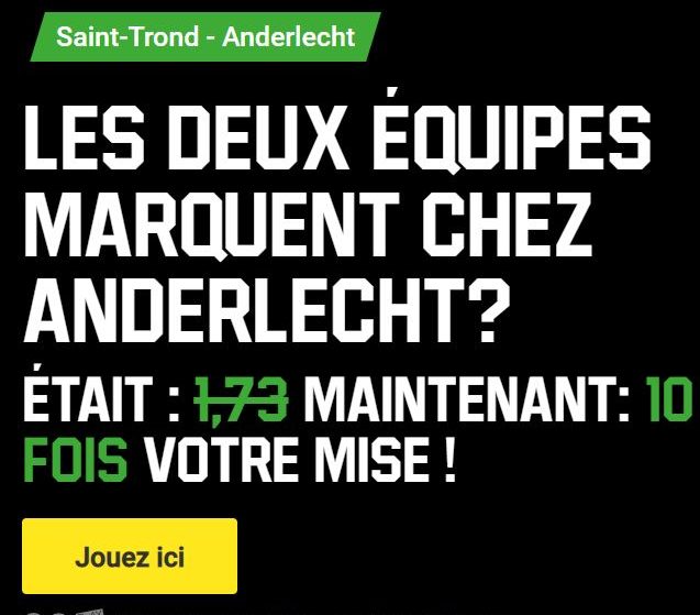 gagnez jusqu’à 10 fois votre pari sur Saint-Trond vs Anderlecht