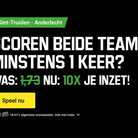 win tot 10 keer je inzet op Sint-Truiden vs Anderlecht