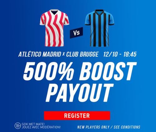 Atlético Madrid vs Club Bruges | 500 % d’augmentation