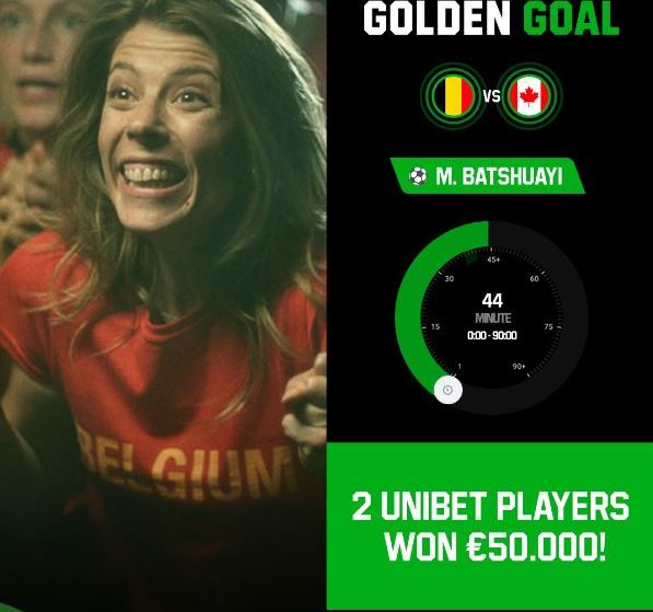 A remporté 2 x 50 000 € avec le Golden Goal sur Unibet