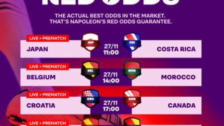 Geniet van de Daily Red Odds op 27/11 bij Napoleon