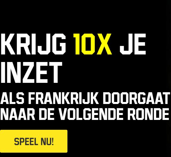 Unibet België – WK Promotie  | Frankrijk betaald x10