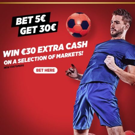 Super Sunday is back! Choose your match and receive €30 extra cash