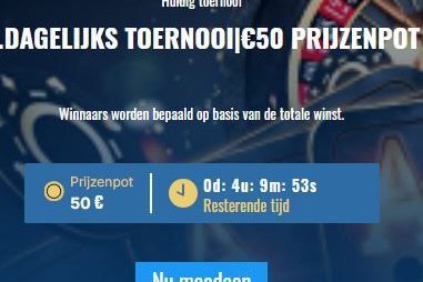 Dagelijks casino toernooi met een prijzenpot van €50