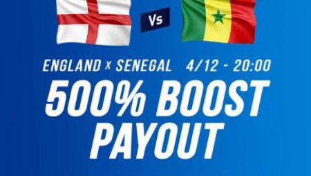 Boost je WK-match tussen Engeland en Senegal met 500%