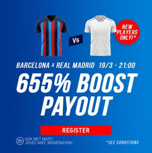 Receive a 655% boost on your first bet