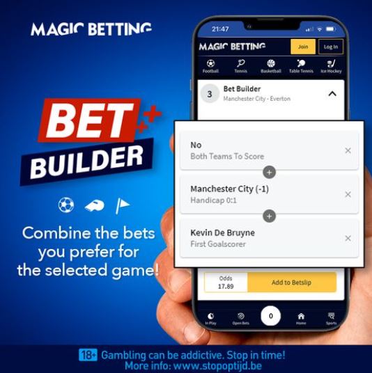 The Bet Builder tool on Magic Betting