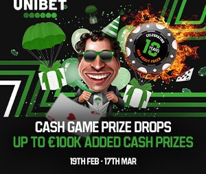 Unibet Poker : Gagnez gros à l’occasion de son 10ème anniversaire