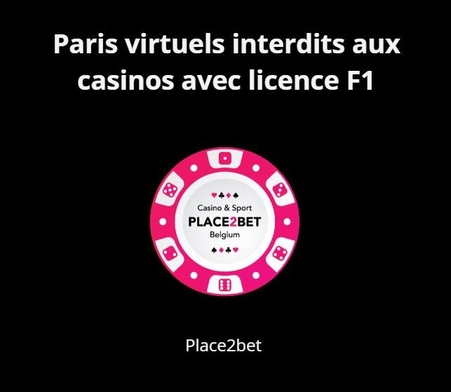 Paris virtuels interdits aux casinos avec licence F1